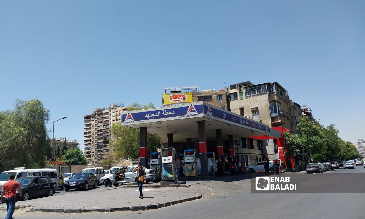 محطة وقود في دمشق- 24 تموز 2023 (عنب بلدي/ سارة الأحمد)