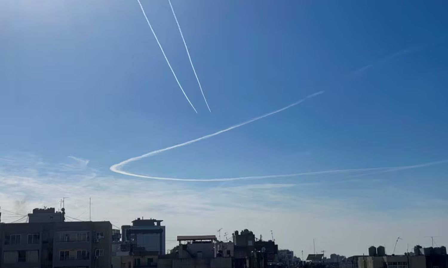 اعتراض صواريخ في سماء فلسطين المحتلة 11 من كانون الأول 2023 (رويترز)