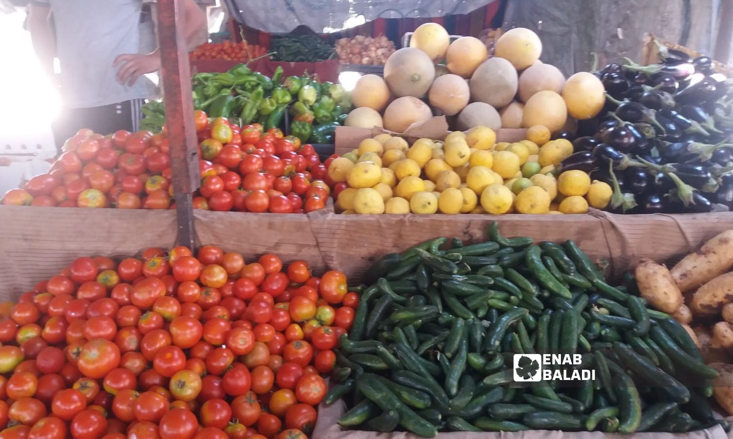 "بسطة" لبيع الخضراوات في حي السبيل بدرعا - 23 تشرين الأول 2023 (عنب بلدي/ سارة الأحمد)
