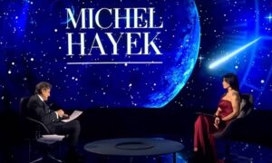 ميشيل حايك ضيف دائم على الفضائيات في ليلة رأس السنة 31 من كانونالأول 2023 (لقطة شاشة)
