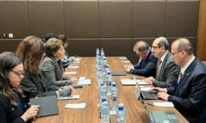 نائب وزير الخارجية السوري، بسام صباغ، يلتقي نائبة المبعوث الأممي إلى سوريا، نجاة رشدي، في أستانة- 24 من كانون الثاني 2024 (الوطن)
