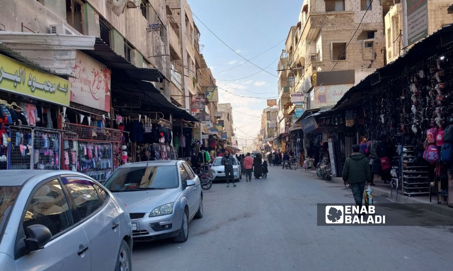 شارع الجلاء في مدينة دوما بريف دمشق- 22 كانون الثاني 2024 (عنب بلدي/سارة الأحمد)
