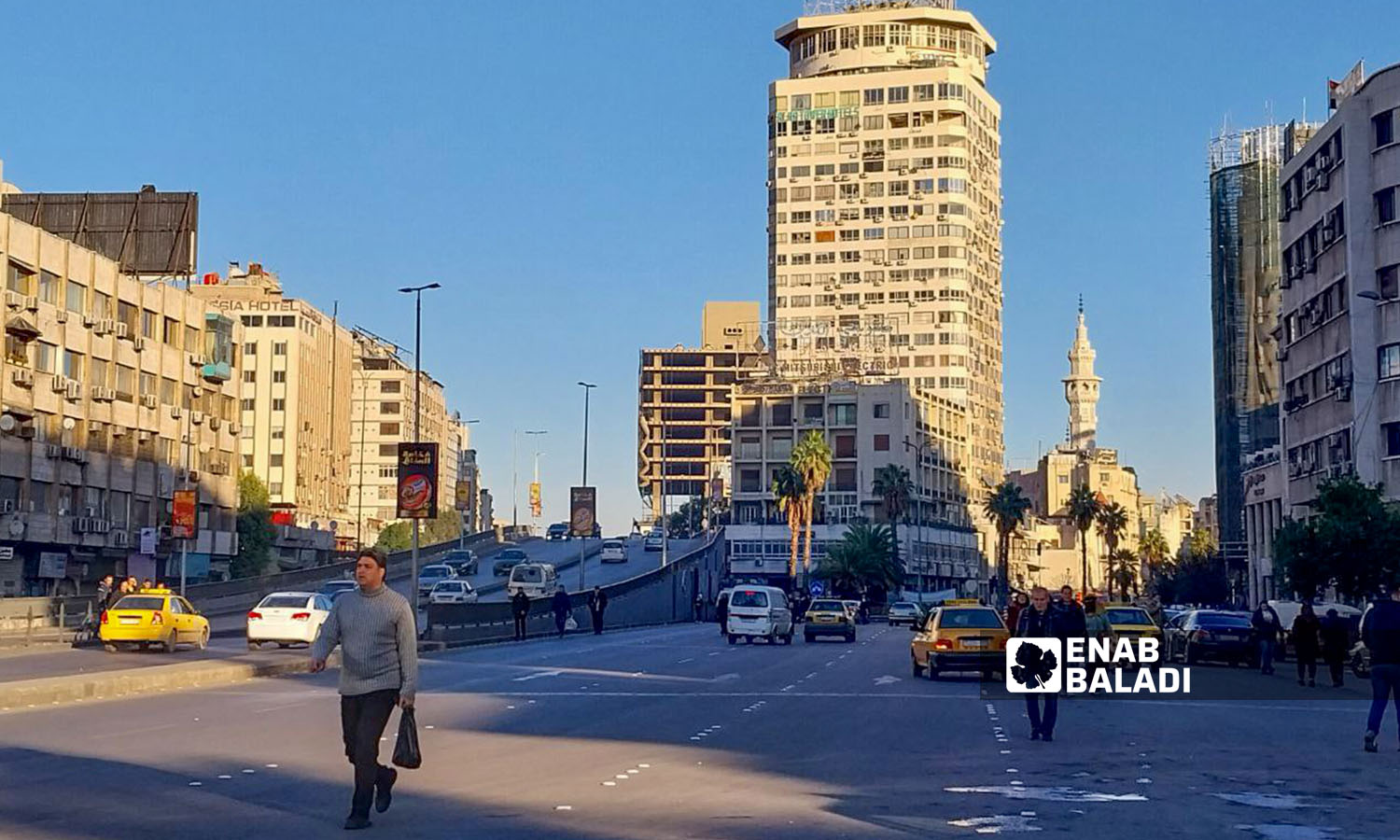 شارع القوتلي وجسر فكتوريا في دمشق- 26 كانون الأول 2023 (عنب بلدي- سارة الأحمد)