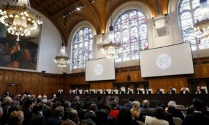 جلسة في محكمة العدل الدولية في لاهاي- 1 من تشرين الأول 2018 (AFP)