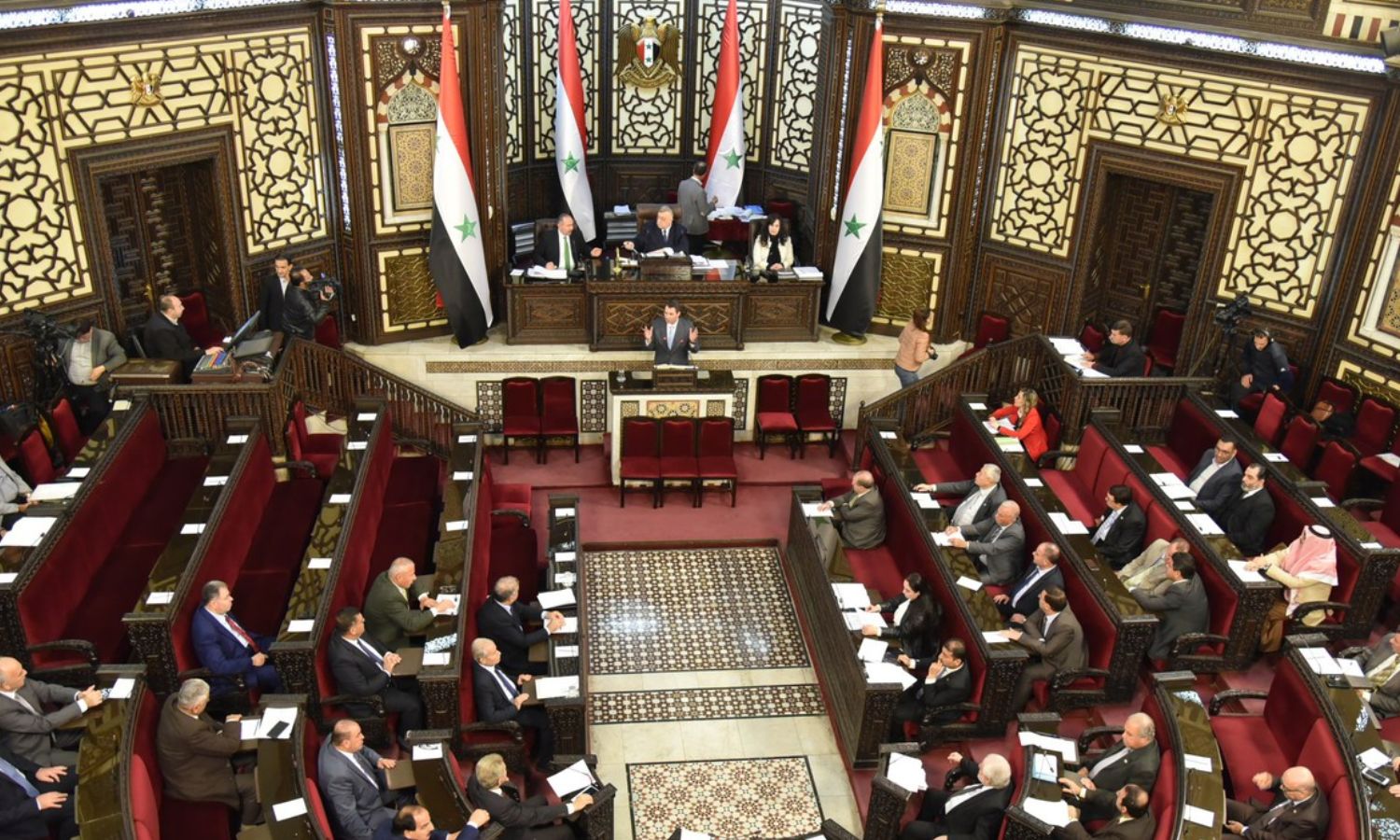 نقاش موازنة 2024 في مجلس الشعب في دمشق كانون الأول 2023 (وزارة المالية/ فيس بوك)