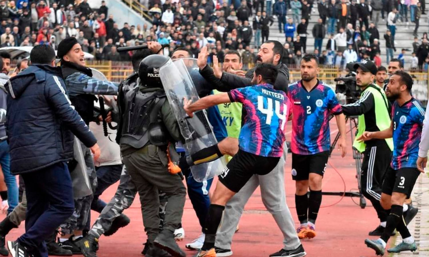 أحداث شغب في مباراة حطين والفتوة في الدوري السوري - 16 من شباط 2024 (لطفي الأسد)