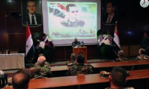 حفل تخريج لضباط في الأكاديمية العسكرية العليا في جيش النظام السوري- 24 من كانون الأول 2023 (وزارة الدفاع)