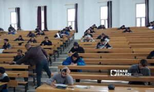 امتحانات للمتقدمين في دورة تدريبية لإعداد المدربين من المستوى الأول في بناء الأجسام ورفع الأثقال في مدينة إدلب - 10 من آذار 2024 (عنب بلدي/ أنس الخولي)
