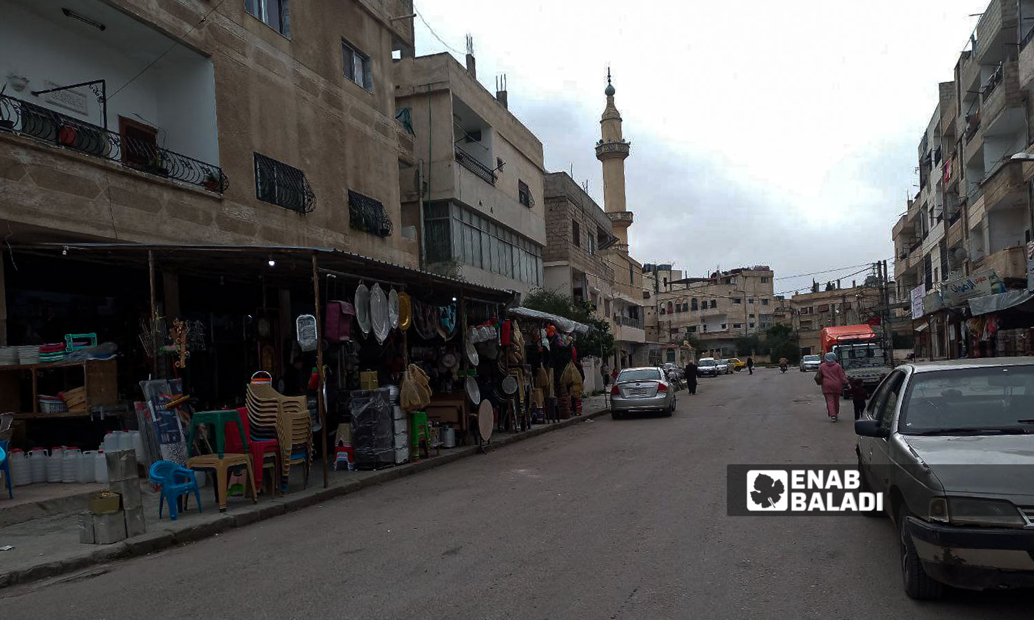 الشارع الرئيسي في درعا المحطة جنوبي سوريا - 17 من آذار 2024 (عنب بلدي/ سارة الأحمد)