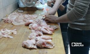 سعر الدجاج خارج قدرة الأهالي الشرائية في إدلب شمالي سوريا - شباط 2024 (عنب بلدي/ شمس الدين مطعون)