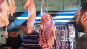 ملحمة في سوق باب سريجة بدمشق -30 من آذار 2022 (عنب بلدي- حسان حسان)
