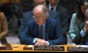 المبعوث الأممي الخاص إلى سوريا، غير بيدرسون، خلال إحاطة أمام مجلس الأمن الدولي حول الأوضاع في الشرق الأوسط- 30 من أيار 2024 (الأمم المتحدة/ لقطة شاشة)