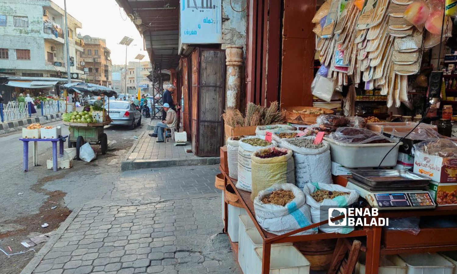 السوق "المقبي" في مدينة جبلة- 30 أيار 2024 (عنب بلدي/ ليندا علي)