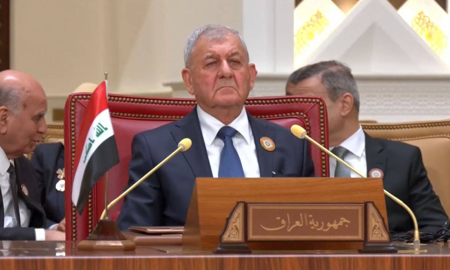 الرئيس العراقي يعلن من المنامة استضافة بلاده للقمة المقبلة- 16 من أيار 2024 (لقطة شاشة)
