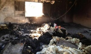 الآثار التي خلفتها قوات النظام بعد ارتكابها مجزرة في قرية القبير بريف حماة الشمالي- حزيران 2012 (
Paul Danahar)