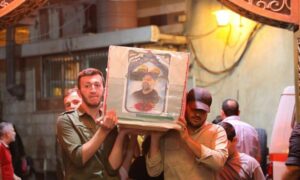 خلال تشييع المستشار في "الحرس الثوري" سعيد أبيار قرب مقام السيدة رقية في دمشق- 3 من حزيران 2024 (إرنا)