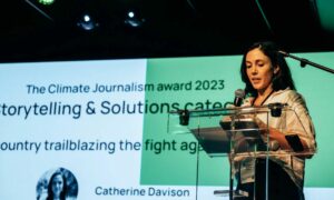 
من حفل جائزة صحافة المناخ في لشبونة البرتغالية- تشرين الأول 2023 (مركز الصحافة الأوروبية)
