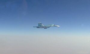 طائرة حربية روسية خلال تدريبات عسكرية مشتركة مع قوات النظام السوري في الأجواء السورية- 6 من حزيران 2024 (وزارة الدفاع الروسية- لقطة شاشة)