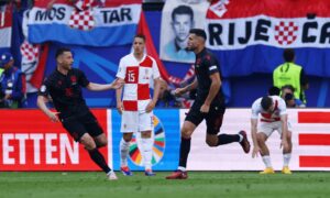 من مباراة كرواتيا وألبانيا التي شهدت هتافات سياسية ضد صربيا- 19 من حزيران 2024 (سكاي سبورتس)