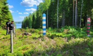 حرس الحدود الفنلندي خلال تدريبات على الحدود لمكافحة الهجرة- حزيران 2024 (رويترز)