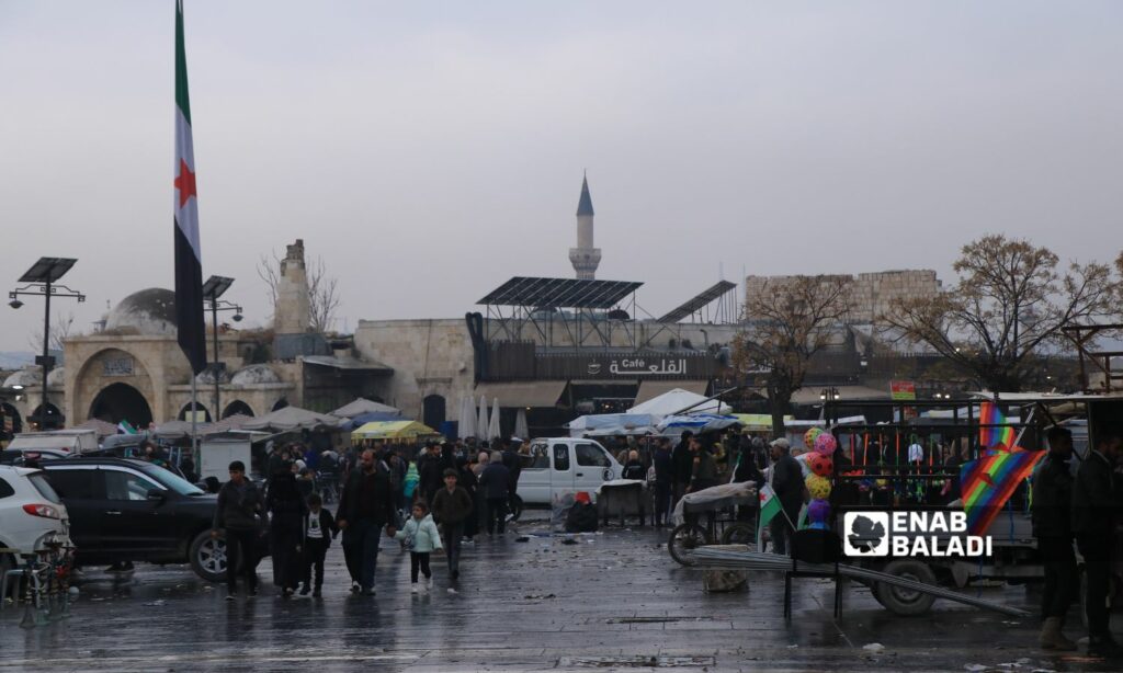 ألواح الطاقة الشمسية على أحد المنازل في حلب في ظل غياب التيار الكهربائي- 24 كانون الأول 2024 (عنب بلدي)