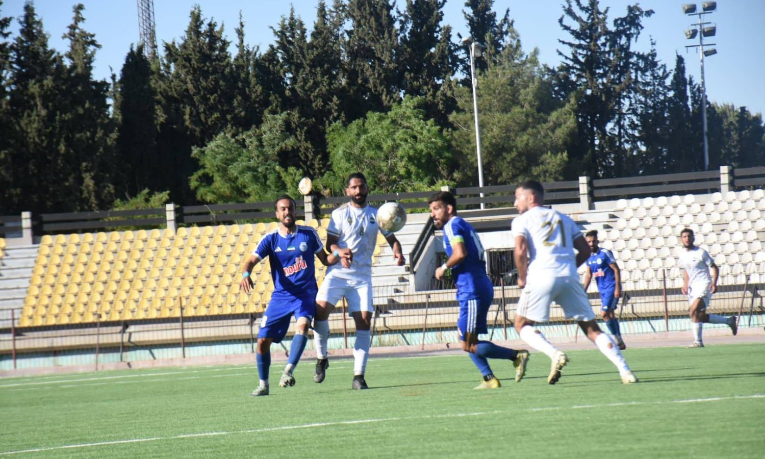 من مباراة الفتوة والوثبة على ملعب الفيحاء بدمشق- 30 أيار 2025 (جريدة الاتحاد الرياضي)
