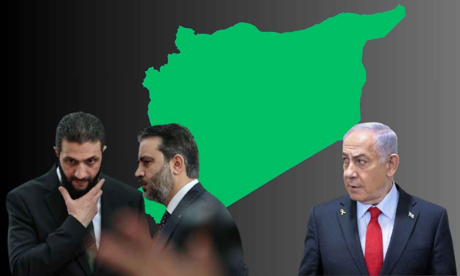 الشرع منفتح على علاقات مع إسرائيل بحسب عضو الكونغرس الأمريكي كري ميلز (تصميم عنب بلدي)