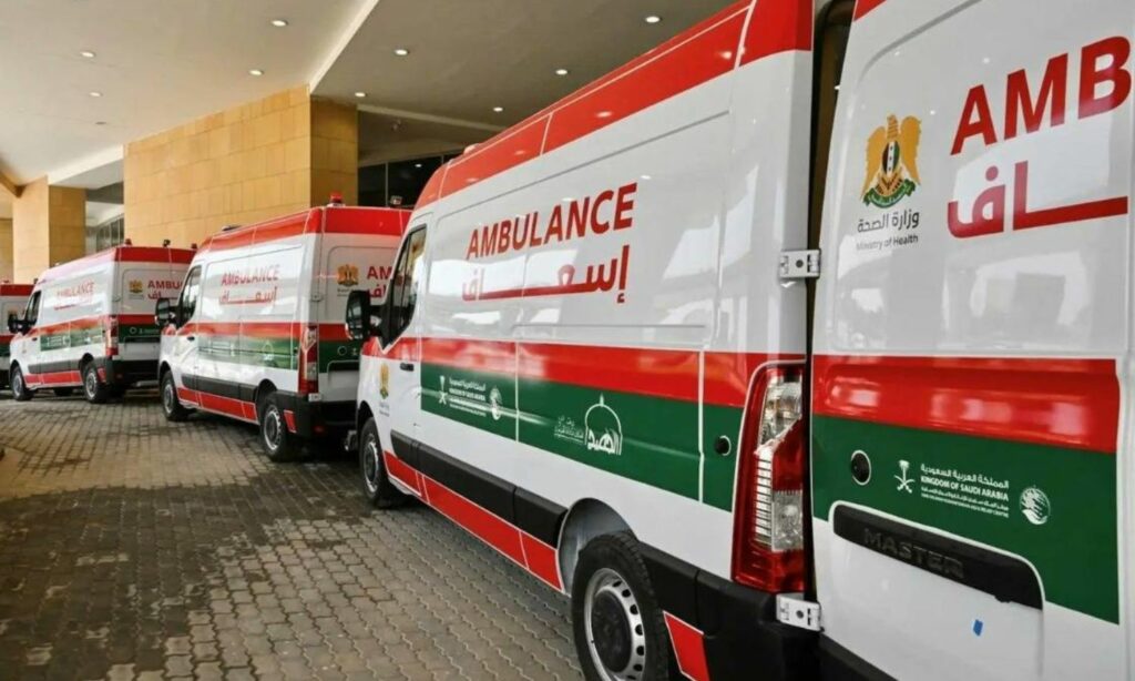 سيارات الإسعاف التي قدمها مركز الملك سلمان إلى سوريا- 22 أيار 2025 (مركز الملك سلمان للإغاثة)