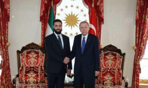 الرئيس السوري أحمد الشرع يلتقي الرئيس التركي رجب طيب أردوغان في إسطنبول - 24 من أيار (رئاسة الجمهورية العربية السورية)