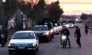 قوات الأمن العام التابعة لوزارة الداخلية السورية تنتشر على الحدود الإدارية بي مدينتي درعا والسويداء - 1 أيار 2025 (سانا)