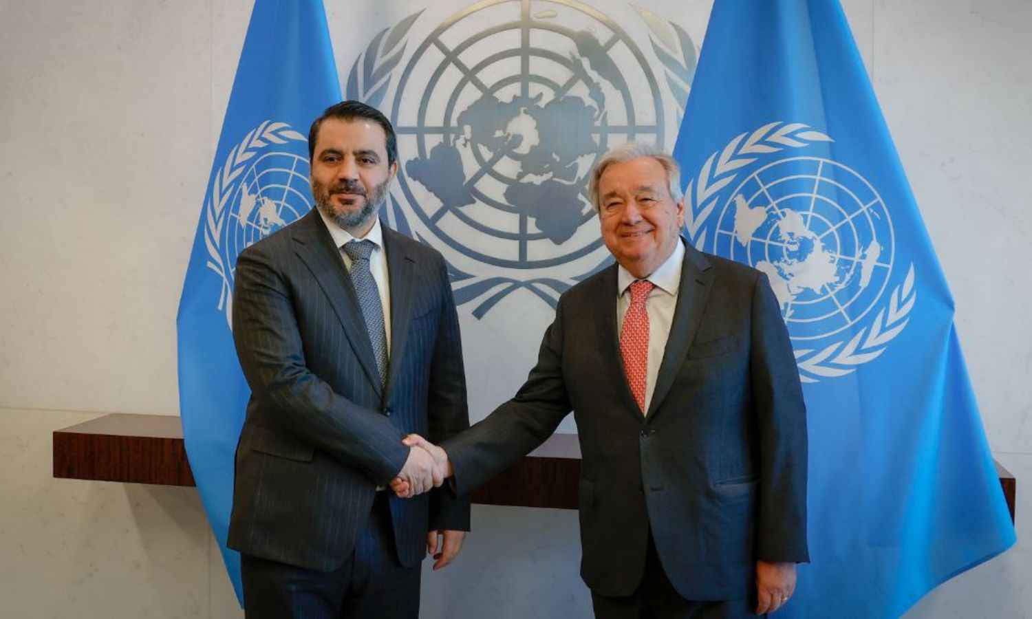 غوتيريش جدد للشيباني تأكيد دعمه الكامل لرفع العقوبات المفروضة على الشعب السوري 28 من نيسان 2025 (الخارجية السورية)