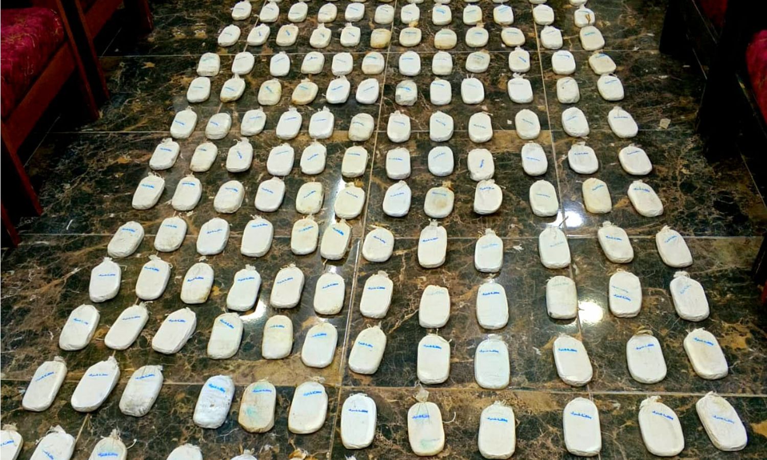 شحنة مخدرات أعلنت السلطات الأردنية عن ضبطها على الحدود السورية- 4 من أيار 2025 (الجيش الأردني)