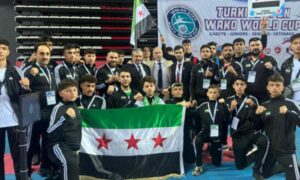 منتخب سوريا للكيك بوكسينغ خلال مشاركته في بطولة كأس العالم بمدينة أنطاليا التركية - 18 أيار 2025 (سانا)