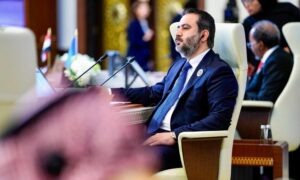 مشاركة وزير الخارجية السوري،  أسعد الشيباني في القمة العربية ببغداد 17 من أيار 2025 (المكتب الإعلامي لرئيس الوزراء العراقي)