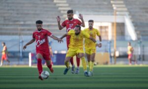من لقاء تشرين وأهلي حلب في عاشر جولات الدوري السوري - 20 حزيران 2025 (نادي تشرين / فيس بوك)