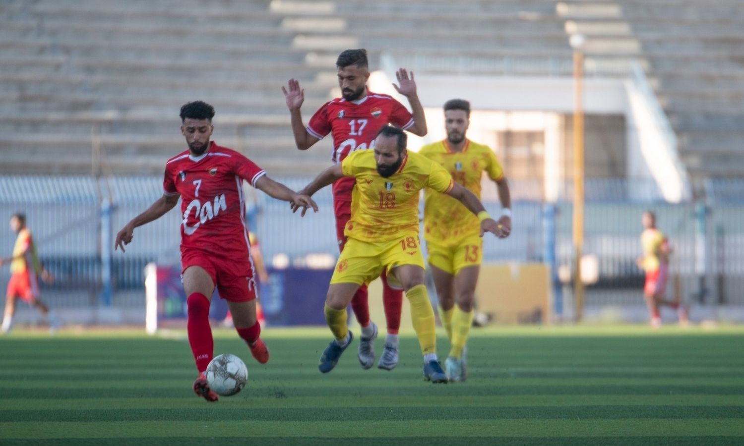 من لقاء تشرين وأهلي حلب في عاشر جولات الدوري السوري - 20 حزيران 2025 (نادي تشرين / فيس بوك)