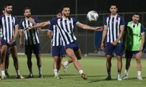 خلال تدريبات المنتخب الوطني السوري لمواجهة أفغانستان ضمن تصفيات كأس آسيا - 6 حزيران 2025 (SFA)
 