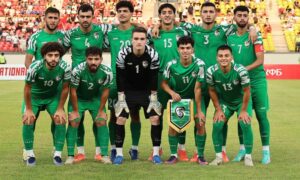 منتخب سوريا الأولمبي "تحت 23 عامًا" عقب فوزه على منتخب قيرغستان في منافسات البطولة الرباعية الودية استعدادًا للتصفيات الآسيوية - 17 تموز 2025 (الاتحاد السوري لكرة القدم/ فيسبوك)
