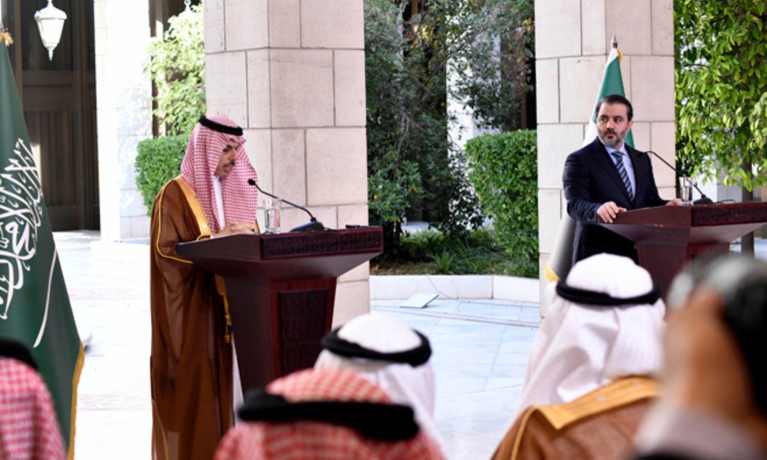 مؤتمر صحفي لوزيري الخارجية السوري والسعودي في قصر تشرين بدمشق - 31 أيار 2025 (سانا)