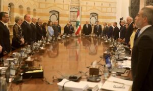 جلسة مجلس الوزراء المخصصة لبحث بسط سيادة الدولة على جميع أراضيها بقواها الذاتية حصرًا 7 من تموز 2025 (هيثم الموسوي/ الأخبار)