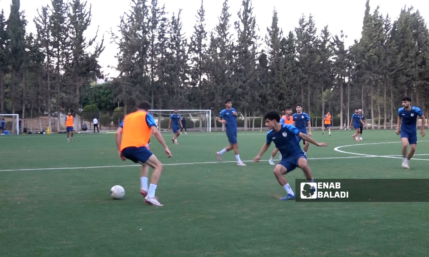 المنتخب السوري الأولمبي خلال المعسكر التدريبي في ملعب الفيحاء بدمشق - 6 آب 2025 (عنب بلدي/ أحمد الحمود)