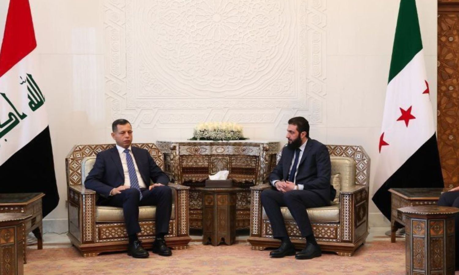 لقاء رئيس جهاز الاستخبارات العراقي مع الرئيس السوري للمرحلة الانتقالية أحمد الشرع في دمشق - 26 كانون الأول 2024 (سانا)