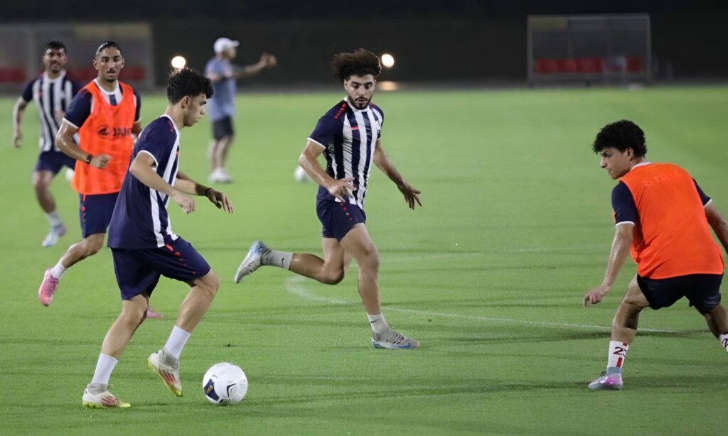 المنتخب الأولمبي السوري لكرة القدم في معسكر تدريبي في العاصمة القطرية الدوحة- 26 آب 2025 (SFA/ فيسبوك)