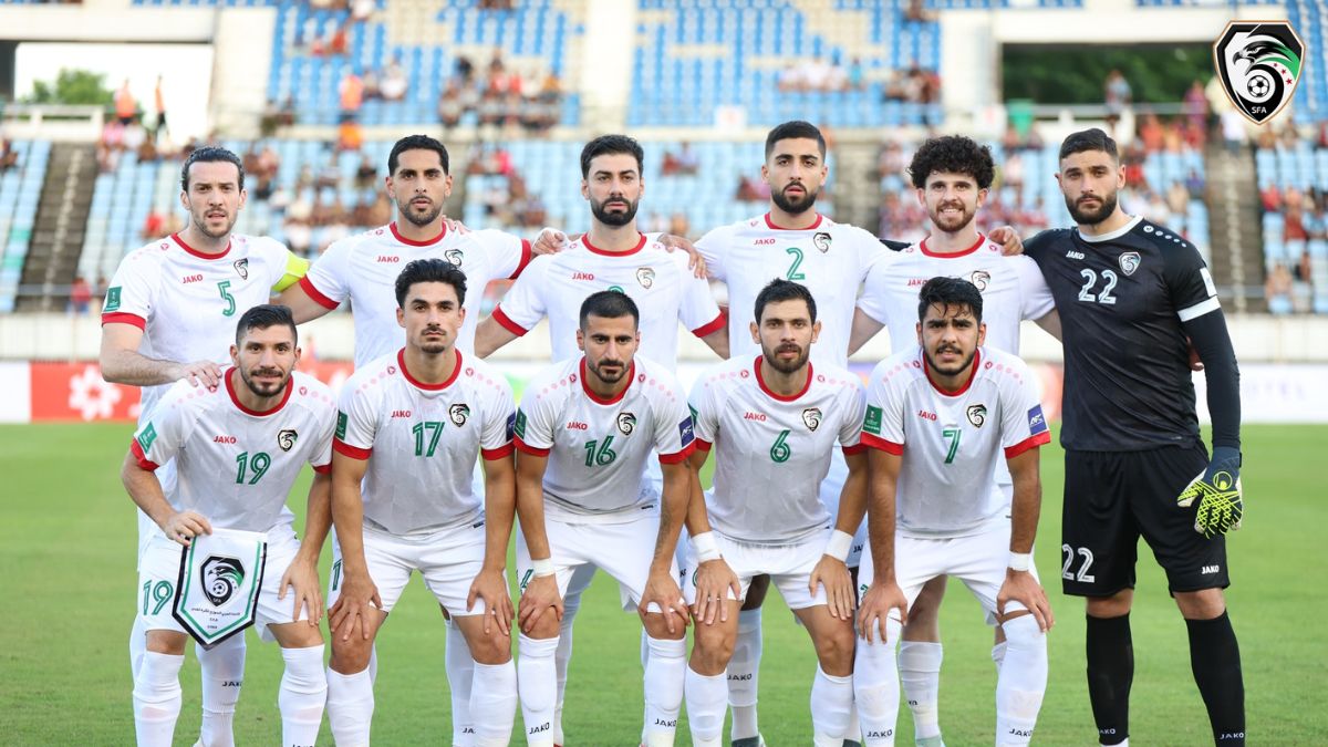 منتخب سوريا خلال مباراته مع ميانمار 14 تشرين الأول 2025 (SFA / فيسبوك)