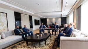جانب من اجتماع وزراء الخارجية والدفاع ورئيسي مخابرات تركيا وسوريا في أنقرة - 12 تشرين الأول 2025 (وزارة الخارجية التركية)
