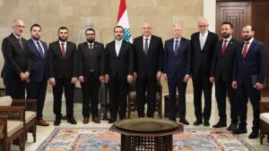 من اجتماع الوفد السوري مع الرئبس اللبناني ورئيس مجلس الوزراء - 10 تشرين الأول 2025 (وزير الخارجية السوري/ إكس)