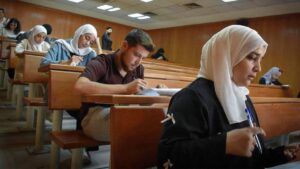 من أجواء اختبار القبول في كلية العلوم السياسية في جامعة دمشق - 8 تشرين الأول 2025 (جامعة دمشق)