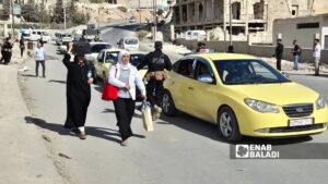 فتح مداخل حي الأشرفية أمام المشاة والسيارات في حلب - 9 تشرين الأول 2025 (عنب بلدي/محمد مصطو)
