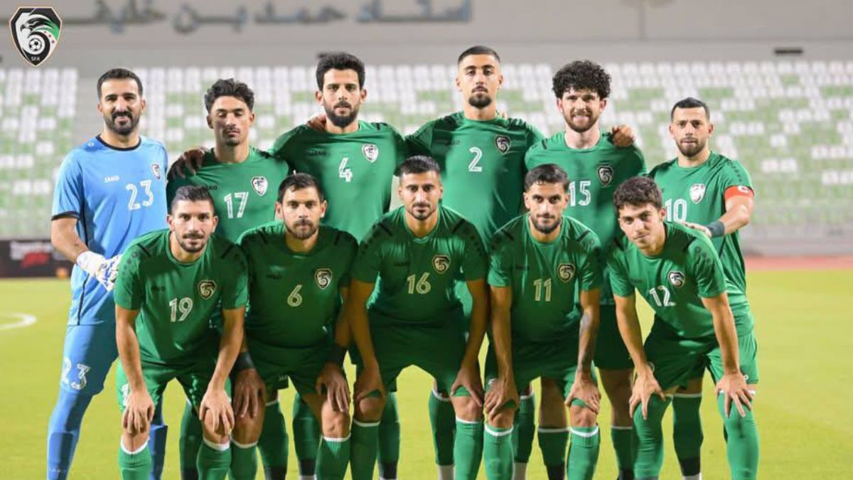 منتخب سوريا خلال مباراته مع منتخب الكويت وديًا 9 أيلول 2025 ( SFA / فيسبوك)