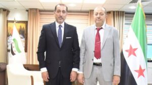 استقبال وزير الرياضة السوري محمد سامح الحامض للسفير الأردني سفيان القضاة 3 تشرين الثاني 2025 (وزارة الرياضة والشباب السورية / فيسبوك)